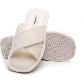 Women's Breathable Square Head Cross- band Dry Feeling Open-toe Flax Slider Slippers