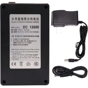 DC 12V DC 12680 6800mAh Super Rechargeable Protable Lithium Battery Pack with Charger for CCTV Alarm Systems Camera,Walkie-talkies, Digital Cameras, Camcorders and Led Power Supply