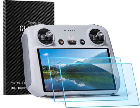 K&F Concept 2 Pack HD Tempered Glass Screen Protector Compatible With DJI Mini 3 Pro DJI RC Remote Controller Transmitter Anti-Scratch Hign Transparency 9H Hardness Protective Film in Saudi Arabia