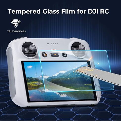 K&F Concept 2 Pack HD Tempered Glass Screen Protector Compatible With DJI Mini 3 Pro DJI RC Remote Controller Transmitter Anti-Scratch Hign Transparency 9H Hardness Protective Film in Saudi Arabia