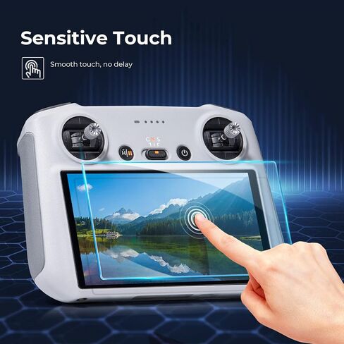 K&F Concept 2 Pack HD Tempered Glass Screen Protector Compatible With DJI Mini 3 Pro DJI RC Remote Controller Transmitter Anti-Scratch Hign Transparency 9H Hardness Protective Film in Saudi Arabia
