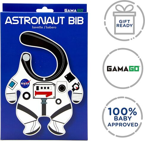 Gamago NASA Baby Bib للتغذية ، والسيلان والتسنين - غطاء القماش لطيف Terry لأولاد الأطفال حديثي الولادة ، والبنات والأطفال الصغار - البضائع والمقتنيات المرخصة رسميًا - 6+ أشهر - للجنسين in Kuwait
