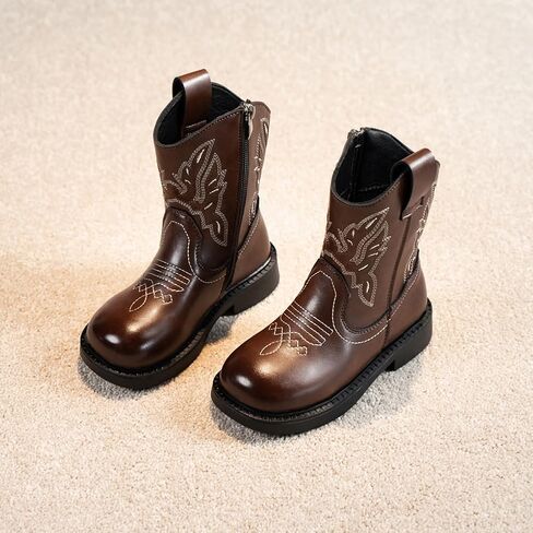 Cowboy Boots for Girls Women Western Boots Retro Mid Calf Boots Rodeo Outfit in Saudi Arabia