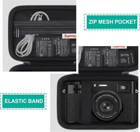 Hard Travel Case for Fujifilm X100VI / X100V Digital Camera, Digital Camera Storage Case With Mesh Pocket for Batteries, SD Card, USB Cable, Black in Kuwait