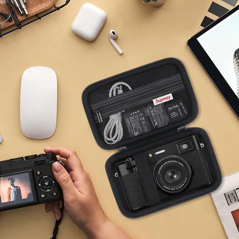 Hard Travel Case for Fujifilm X100VI / X100V Digital Camera, Digital Camera Storage Case With Mesh Pocket for Batteries, SD Card, USB Cable, Black in Kuwait