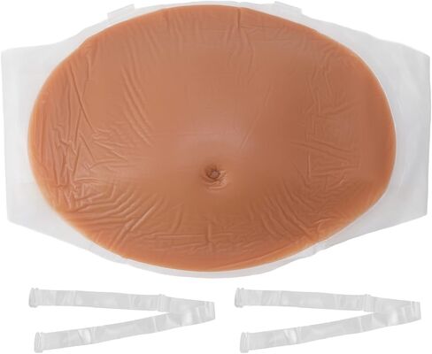 Fake Pregnancy Belly, Silicone Breathable Elastic Artificial False Pregnant Tummy Props for Stage Performance 2-4 Months in Saudi Arabia