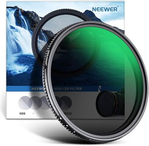 NEEWER 40.5mm Variable ND Filter ND8-ND128 Camera Lens Filter (3-7 Stop) No X Cross Neutral Density Ultra-Slim HD Filter with 30 Multi-Layer Nano Coatings Waterproof, Cleaning Cloth Included in Saudi Arabia