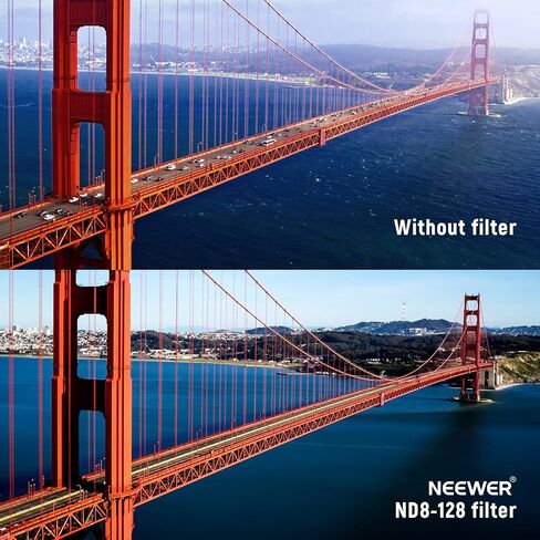 NEEWER 40.5mm Variable ND Filter ND8-ND128 Camera Lens Filter (3-7 Stop) No X Cross Neutral Density Ultra-Slim HD Filter with 30 Multi-Layer Nano Coatings Waterproof, Cleaning Cloth Included in Saudi Arabia