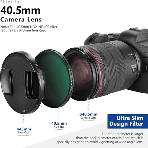 NEEWER 40.5mm Variable ND Filter ND8-ND128 Camera Lens Filter (3-7 Stop) No X Cross Neutral Density Ultra-Slim HD Filter with 30 Multi-Layer Nano Coatings Waterproof, Cleaning Cloth Included in Saudi Arabia