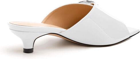 Women's Sandals, Square Open Toe Kitten Low Heels Slide Sandal, Fashion Solid Patent Mules Sandals in Kuwait
