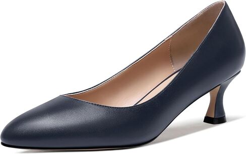 MODENCOCO Womens Office Matte Slip On Formal Round Toe Comfortable Kitten Low Heel Pumps Dress Shoes 2 Inch in Kuwait