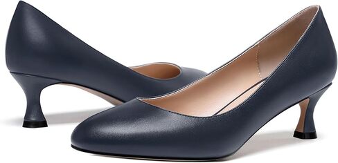 MODENCOCO Womens Office Matte Slip On Formal Round Toe Comfortable Kitten Low Heel Pumps Dress Shoes 2 Inch in Kuwait