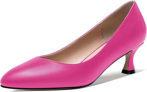 MODENCOCO Womens Office Matte Slip On Formal Round Toe Comfortable Kitten Low Heel Pumps Dress Shoes 2 Inch in Kuwait