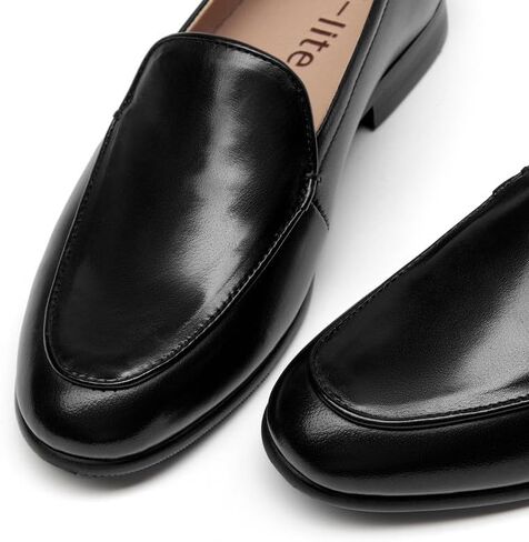 U-lite Women's Cow Leather Slip On Loafers Metal Decoration Flat Mules in Kuwait