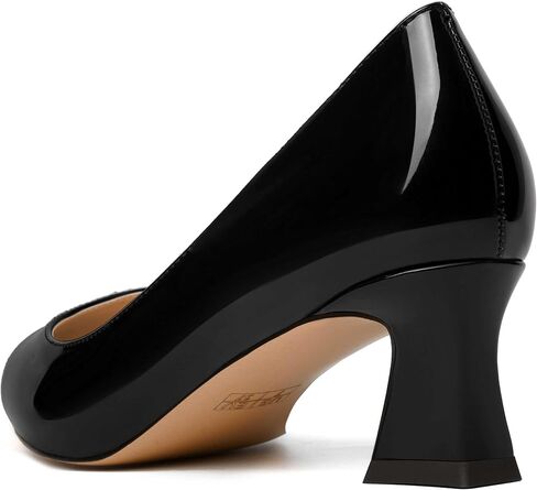 NUMALEO Womens Slip On Evening Patent Sexy Solid Pointed Toe Chunky Low Heel Pumps Shoes 2 Inch in Kuwait