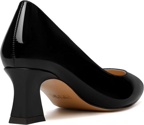 NUMALEO Womens Slip On Evening Patent Sexy Solid Pointed Toe Chunky Low Heel Pumps Shoes 2 Inch in Kuwait