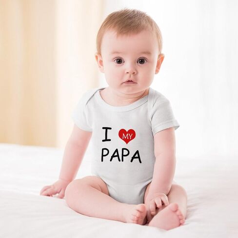 I Love My PAPA Baby Clothes Short Sleeve Newborn Outfit Baby Boy Romper in Kuwait