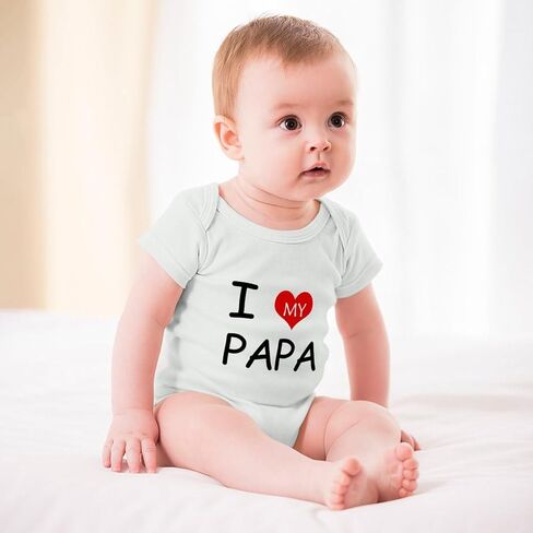 I Love My PAPA Baby Clothes Short Sleeve Newborn Outfit Baby Boy Romper in Kuwait