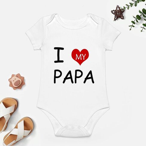 I Love My PAPA Baby Clothes Short Sleeve Newborn Outfit Baby Boy Romper in Kuwait