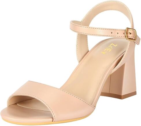 ZriEy 2.8 Inch Strappy Chunky Block Heeled Sandals for Women Open Toe Ankle Strap Mid High Heels Weddings Parties Daily Wear Shoes in Saudi Arabia