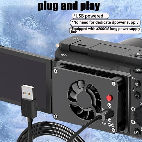 مروحة تبريد الكاميرا ، كاميرا DSLR قابلة للتعديل كول خارجي مع لوحات محول تصاعد 4pcs ومنفذ شحن Type-C in Kuwait