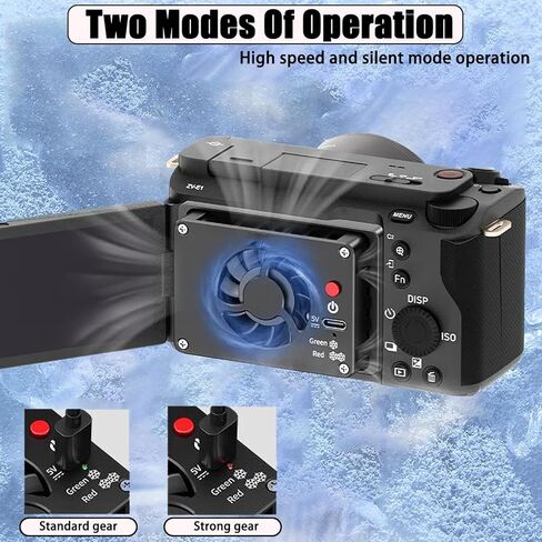 مروحة تبريد الكاميرا ، كاميرا DSLR قابلة للتعديل كول خارجي مع لوحات محول تصاعد 4pcs ومنفذ شحن Type-C in Kuwait