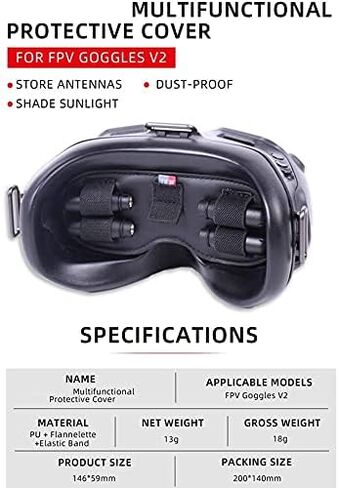 غطاء العدسة الواقية من Yi Dong لـ DJI FPV Goggles V2 إكسسوارات دليل الغبار وغطاء خدش مع هوائي FPV و SD CARD SAT in Kuwait