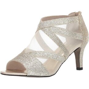 Easy Street Womens Dazzle Laceless Peep Toe Heels