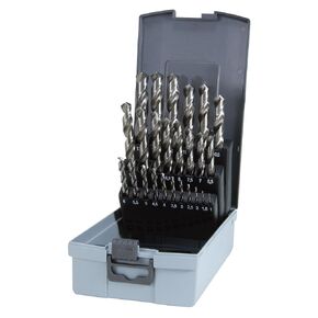 RUKO 214851RO Jobber Length Drill Bit Kit, High Speed Steel (M2), Ground with Split Point, 1/16" to 1/2" (Set of 29)