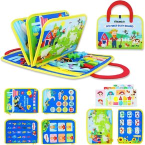 STEVE and MAGGIE Toddler Busy Board Montessori Toys for Kids Ages 3+ Boys & Girls Birthday Gifts, Educational Sensory Toys, Preschool Learning Activities Busy Book