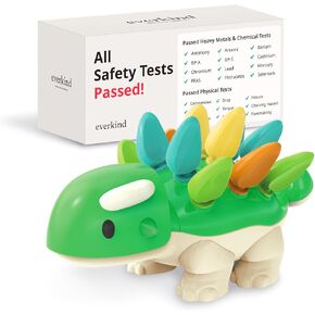 Toddler Montessori Toys Dinosaur Game - Baby Sensory Learning Fine Motor Skills Toy - Educational Sorting Stacking Color Recognition Toy for Kids Ages 1 2 3 4 - Birthday Gift for Boys & Girls