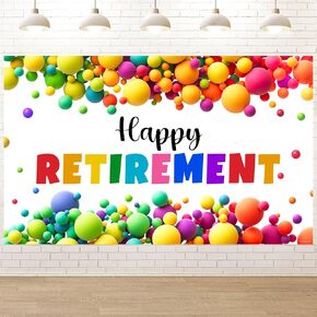 Colorful Happy Retirement Backdrop, We Will Miss You Party Event Decorations Extra Large Fabric Retirement Banner Photo Booth Background Photography Supplies 5x3ft Reusable and Washable