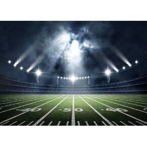 BELECO 7x5ft Fabric Football Field Backdrop Sports Stadium Super Bowl Backdrop Football Theme Birthday Shoot Super Bowl Party Decorations Newborn Kids Adults Photo Booth Shooting Studio Props
