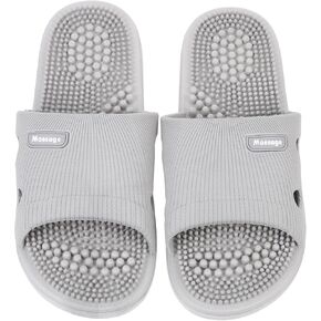 Summer Sandals Foot Massage Slippers Summer Home Non- Slip Elastic Unisex Sandals for Shower Indoor (Light Grey, 44-45) Home Slippers