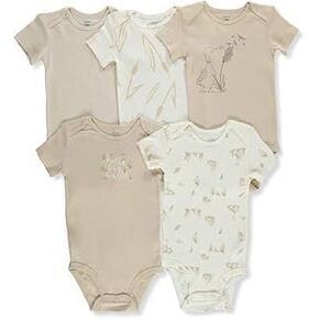 Carter's Baby Boys' 5-Pack Bodysuits - khaki, 6 months