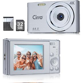 4K Digital Camera Vlogging Camera 44MP UHD 16X Digital Zoom with 32GB Card, Portable Compact Camera for Tiktok, YouTube, Students, Beginners
