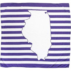 TWIG & BALE Evanston Illinois Northwestern Baby Blanket Organic Cotton Muslin Swaddle Blanket - 47" x 43" - Fans of Northwestern Wildcats Baby Gift for Boys Girls Newborn Receiving