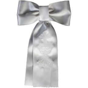 Lito Boys White Embroidered Cross Chalice First Communion Arm Band