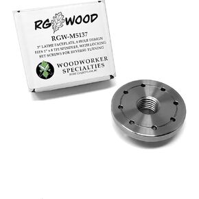 3" HD Steel Wood Lathe Face Plate, 1" x 8tpi Threaded, with Locking Set Screw