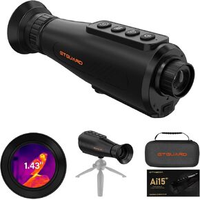 AI15 Thermal Monocular 384x288 AI Super-Resolution HD Night Vision Thermal Imaging with 1.43" AMOLED Screen, 8X Zoom，Wi-Fi Hotspot Multiple Scene Modes for Hunting Travel Outdoor Camping