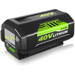 OP4060 6000mAh 40 Volt Battery Replacement for Ryobi 40V Lithium Battery Compatible with Ryobi 40V Battery OP4050A OP40601 (1PACK)