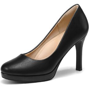 mysoft Women's Pumps Closed Toe High Heel Pumps Round Toe Platform Dress Shoes