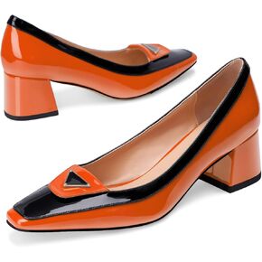 LingxiaUne Women's Pumps Chunky Heels, Closed Small Square Toe Heel,Comfortable Dress Shoes for Women Work Casual Formal Dressy Office