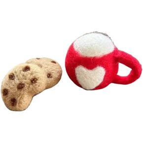 Newborn Photography Props Baby Cute Mini Handmade Wool Coffee Cup Cookies Studio Shooting Photo Props