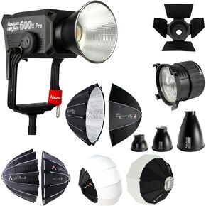 Aputure LS 600X Pro (V-Mount) Bundle with Light Dome 150, F10 Fresnel, Light Dome III Softbox, Reflector Kit, F10 Barndoors, Lantern, and Softboxes (10 Items)