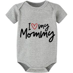 أنا أحب ملابسي الأم رضيع قصير الأكمام طفل رضيع bodysuit in Kuwait