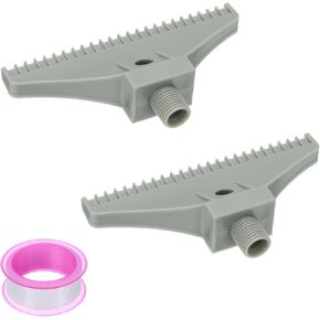uxcell 2 Pcs BSPT1/4 Male Blowing Wind Nozzle, Flat Air Nozzle Orifice Nozzle ABS Air Jet Nozzle with A PTFE Tape for Compressed Air Machine Accessories (110mm/4.3", Grey)
