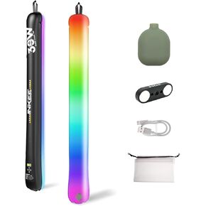 INKEE GC30 30W RGB Handheld LED Tube Light Video Light Wand,2700-6500K Inflatable Ball Full Color Continuous Output Lighting CRI 95+, 5000mAh Battery for Photography/Studio Video Recording