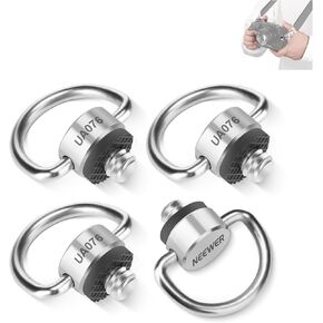 NEEWER D Ring Screw Set (4 Pack), Stainless Steel 1/4" Threaded Fixing Screw Replacement for Shoulder Strap Wrist Strap Sling Handle DSLR Camera Cage, UA076