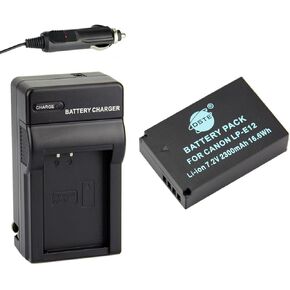 DSTE Replacement for LP-E12 Battery + DC136 Travel and Car Charger Adapter Compatible Canon EOS M EOS M10 M50 EOS Rebel SL1 EOS 100D PowerShot SX70 EOS M100 EOS M200
